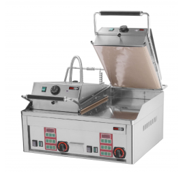 2 zónás RedFox asztali elektromos rostlap sima, krómozott sütőfelülettel, teflon bevonatú fedlappal (digitális)